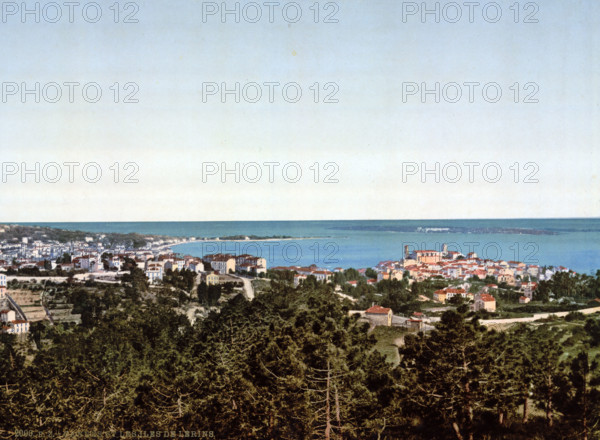 The Lerinian Islands, Cannes on the Côte d'Azur, France, around 1895, Historical, digitally restored reproduction from an original from the 19th century.