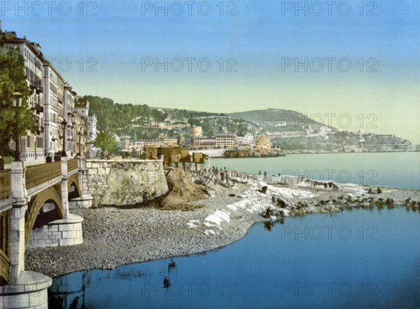 Nice, France, circa 1895, Historical, digitally restored reproduction from an original from the 19th century.