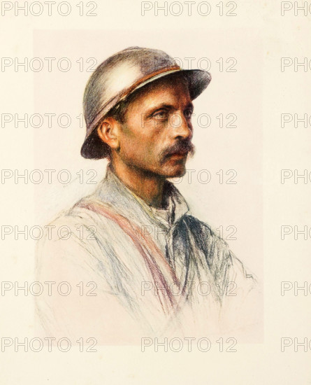 The Allies in World War I, France, infantry soldier, historical, digitally restored reproduction from an original from the 19th century.