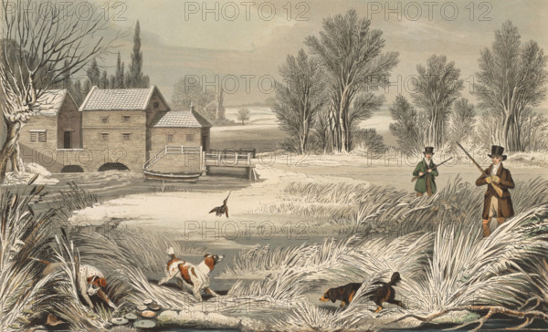 Snipe Hunt, 1822, England, Historical, digitally restored reproduction from an original from the 19th century.