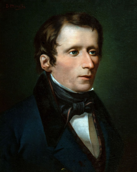 Domenico Morelli 1823-1901 "Giacomo Leopardi" 1845, 47 x 37 cm oil on canvas.