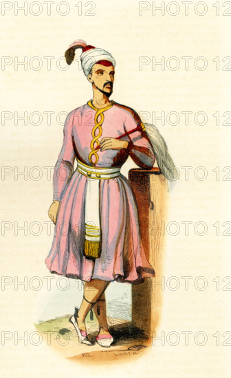 This illustration shows a groom in Calcutta in 1840s.