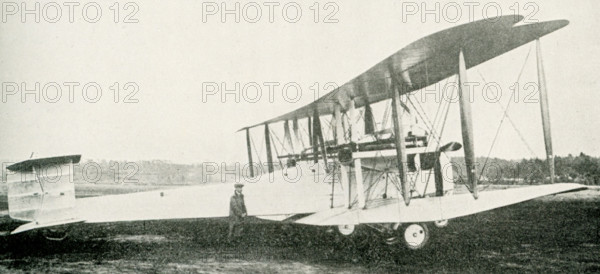 This photo dates to the early 1920s. The caption reads: The British Vickers-Vimy bombing plane, which made the first non-stop flight across the atlantic, June 16, 1919.