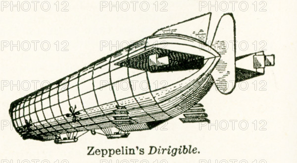 This illustration dates to the early 1920s. Its caption reads: Zeppelin's Dirigible. A Zeppelin is a type of rigid airship named after the German Count Ferdinand von Zeppelin, who pioneered rigid airship development at the beginning of the 20th century.