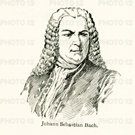 This illustration dates to the early 1920s. Its Caption reads: Johann Sebastian Bach.  Bach (1685-1750) was a Gertman composer and musician of the Baroque period. He played the organ, harpsichord, viola, and violin. Among his best-known compositions: The Art of Fugue, Brandenberg Concertos, St. Matthew Passion, and Mass in B Minor.