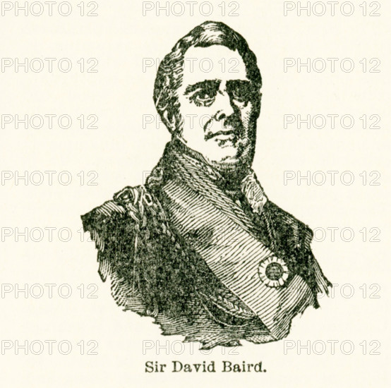 This illustration dates to the early 1920s and shows Sir David Baird (1757-1829). Sir Baird was a British military leader. Baird entered the Army in 1772. He was sent to India where he saw active service and was held prisoner in Mysore for four years. Having briefly returned to Britain, in 1790 Baird returned to India where he captured Pondicherry in 1792 and was promoted to colonel. Baird received his promotion to general in 1814, and he later served as commander-in-chief in Ireland.