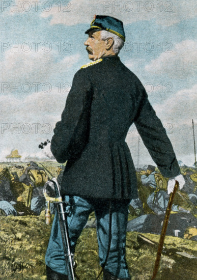 This painting by Jerndorff shows the Danish General du Plat during the Battle of Dybbol on April 18, 1864. Plat had command of the force at Sundeved. He led the battle from the front line and arranged for an orderly retreat after the Prussians had taken the fortifications. General du Plat fell when, in order to prevent the retreat from degenerating into flight, he calmly returned from Dybbol along the road toward Sondergorg. August Andreas Jerndorff  (1846 -1906) was a Danish painter who is best known for his portraits. The Battle of Dybbol was the key battle of the Second Schleswig War, fought between Denmark and Prussia. The battle was fought on the morning of 18 April 1864, following a siege that began on 7 April. Denmark suffered a severe defeat which ultimately decided the outcome of the war.