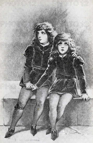 This image, dating to around 1899, shows The Princes in the Tower. The princes were Edward V and his brother Richard Duke of York, the sons of Edward IV and his Queen, Elizabeth Woodville. Their uncle, Richard of Gloucester, later Richard III, came after them in the succession. Sir Thomas More believed that the boys were murdered by their uncle (probably around 1483). Shakespeare portrayed Richard III as the murderous uncle. More wrote that the princes were buried ""at the stair-foot, meetly deep."" However, Henry Tudor (Henry VII) also had much to gain and some believe he had the princes murdered. In 1674, two skeletons were found buried beneath a stone staircase during alterations at the Tower. No conclusive proof yet that the skeletons were those of the princes.