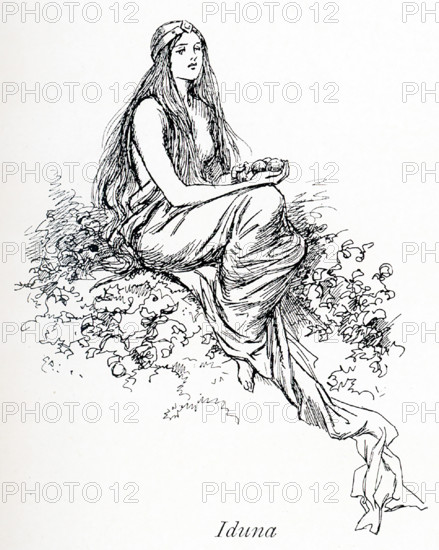 Idun, also spelled Idunn, or Iduna, in Norse mythology, the goddess of spring or rejuvenation and the wife of Bragi, the god of poetry. She was the keeper of the magic apples of immortality, which the gods must eat to preserve their youth. This illustration by Gordon Browne dates to 1913.