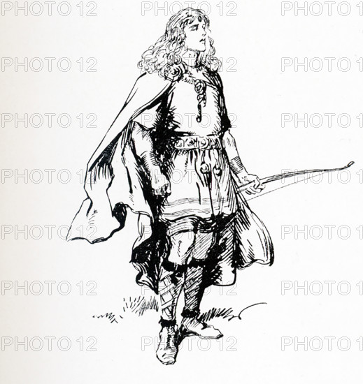 According to Norse mythology, Balder (also Baldr and Baldur) is the Norse god of peace and light and spring. The son of the powerful Odin, he was beloved by the Aesir, the Norse gods. This illustration by Gordon Browne dates to 1913.