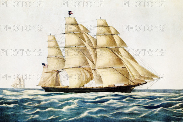 Clipper Ship 'Flying Cloud' E Brown Jr publisher N Currier 1852.