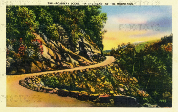 Roadway Scene  - In the Heart of the Mountains