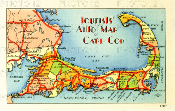 Tourists' Auto Map of Cape Cod.