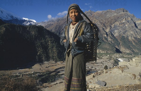 NEPAL, Pisang, Sherpa on the Annapurna Circuit.