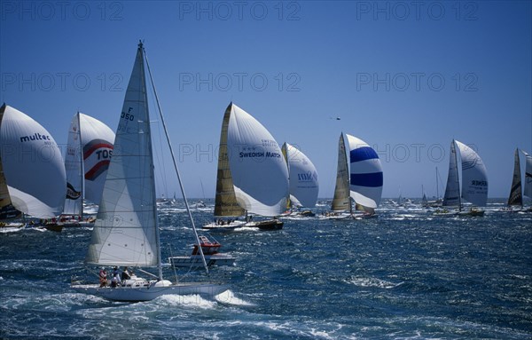 10101174 AUSTRALIA Western Australia Fremantle Perth Sail boats at sea in the Whitbread boat race