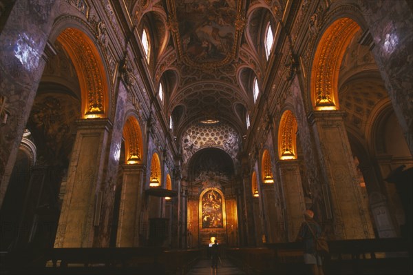 ITALY, Lazio, Rome, "San Luigi dei Francesi, The French National Church built in the 16th century.  Interior view.  "