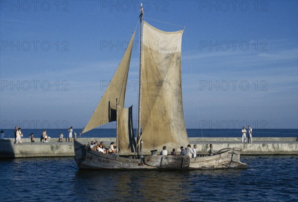 LITHUANIA, Nida, Old Baltic fishing boat.