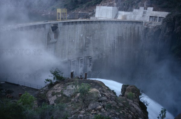 ZAMBIA, Kafue Dam, Dam near Lusaka on the River Kafue which impounds the Kafue Gorge Reservoir.