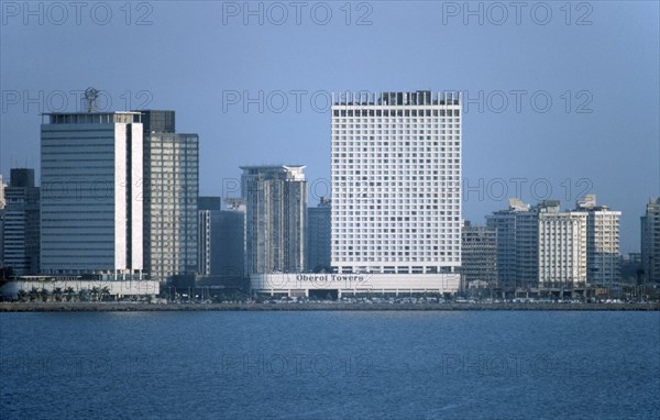 INDIA, Maharastra, Bombay, Modern buildings on city skyline.