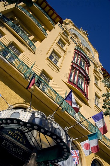 CZECH REPUBLIC, Bohemia, Prague, The 1906 Art Nouveau Hotel Europa in Wenceslas Square in the New Town