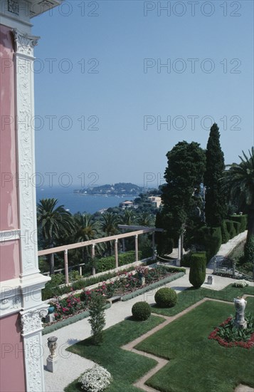 FRANCE, Provence Cote D Azur, Antibes, Musee Ile de France founded by Madame Ephrussi Rothschild. Garden of museum