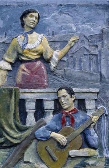 ARGENTINA, Buenos Aires, La Boca, Tableau of a serenade