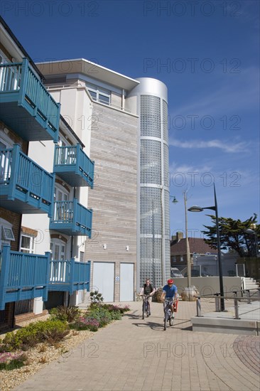 ENGLAND, West Sussex, Shoreham-by-Sea, Ropetackle housing development on the banks of the river Adur. A regenerated brownfield former industrial area.