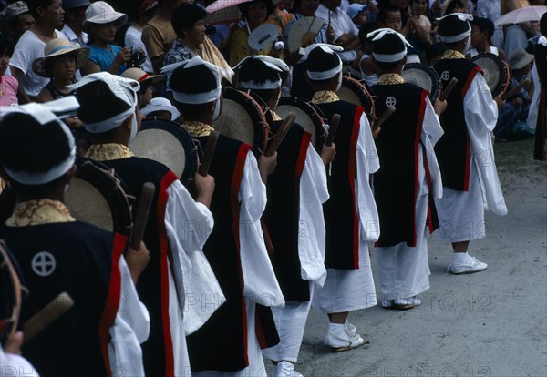 JAPAN, Kyushu, Child drummers at Kaseda Samurai Festival.