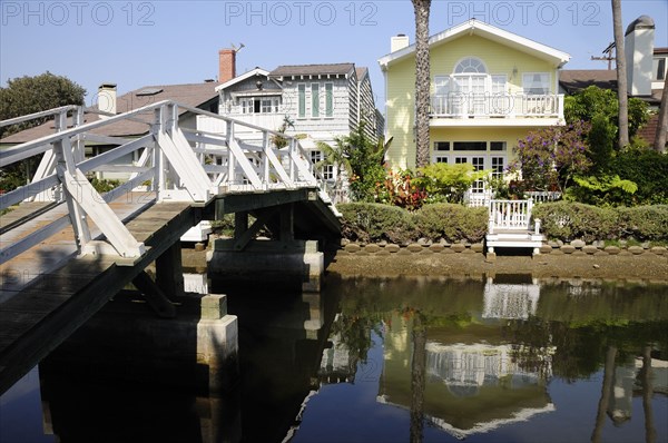 USA, California, Los Angeles, "Canal & bridge, Venice"