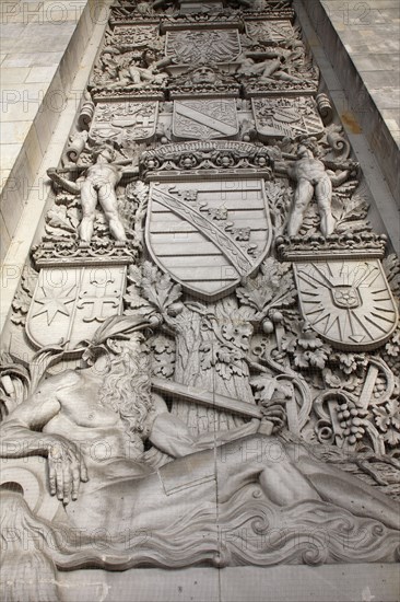 Germany, Berlin, Detail of the frieze at the entrance to the Reichstag