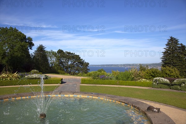 Ireland, North, County Antrim, Belfast Castle with ornate gardens and grounds over looking the city and Lough.