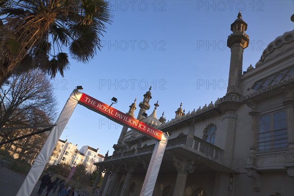 England, East Sussex, Brighton, Royal Pavilion Ice Rink entrance.