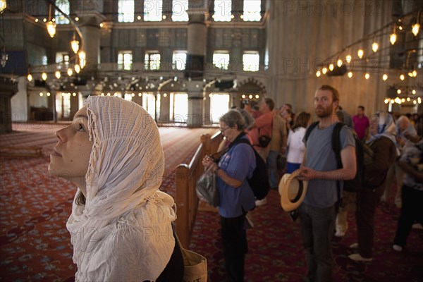 Turkey, Istanbul, Sultanahmet Camii Blue Mosque interior. 
Photo : Stephen Rafferty