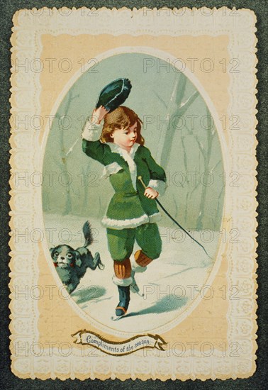 Victorian Christmas Card. England, 19th century