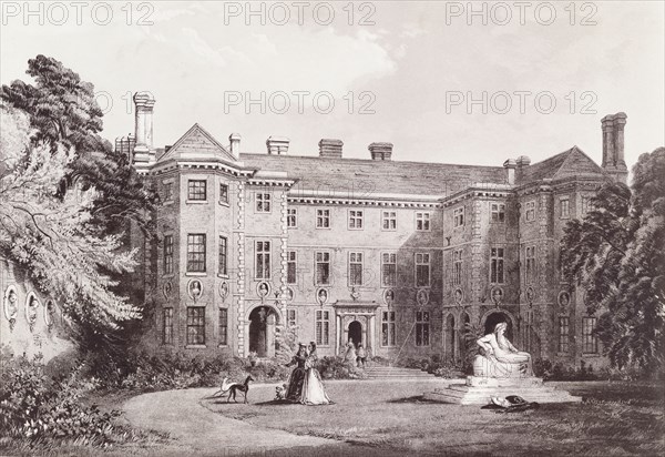 General view of Ham House. Surrey, England, 19th century