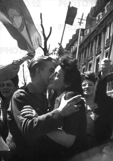 Communists resistants and members of the F.F.I. at  the Liberation of Paris (August 1944)