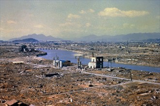 World War Two destruction after the atomic bomb was dropped on Hiroshima 1945